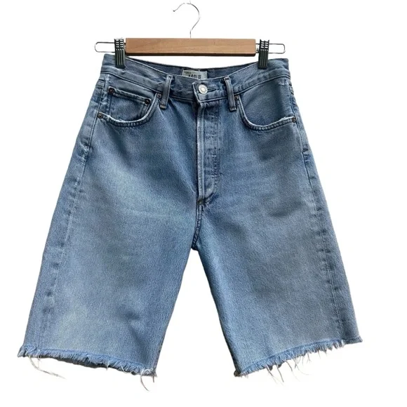 AGOLDE 90's Denim Shorts Size 24 in Blue Riptide High Rise- Bloggers Favorite